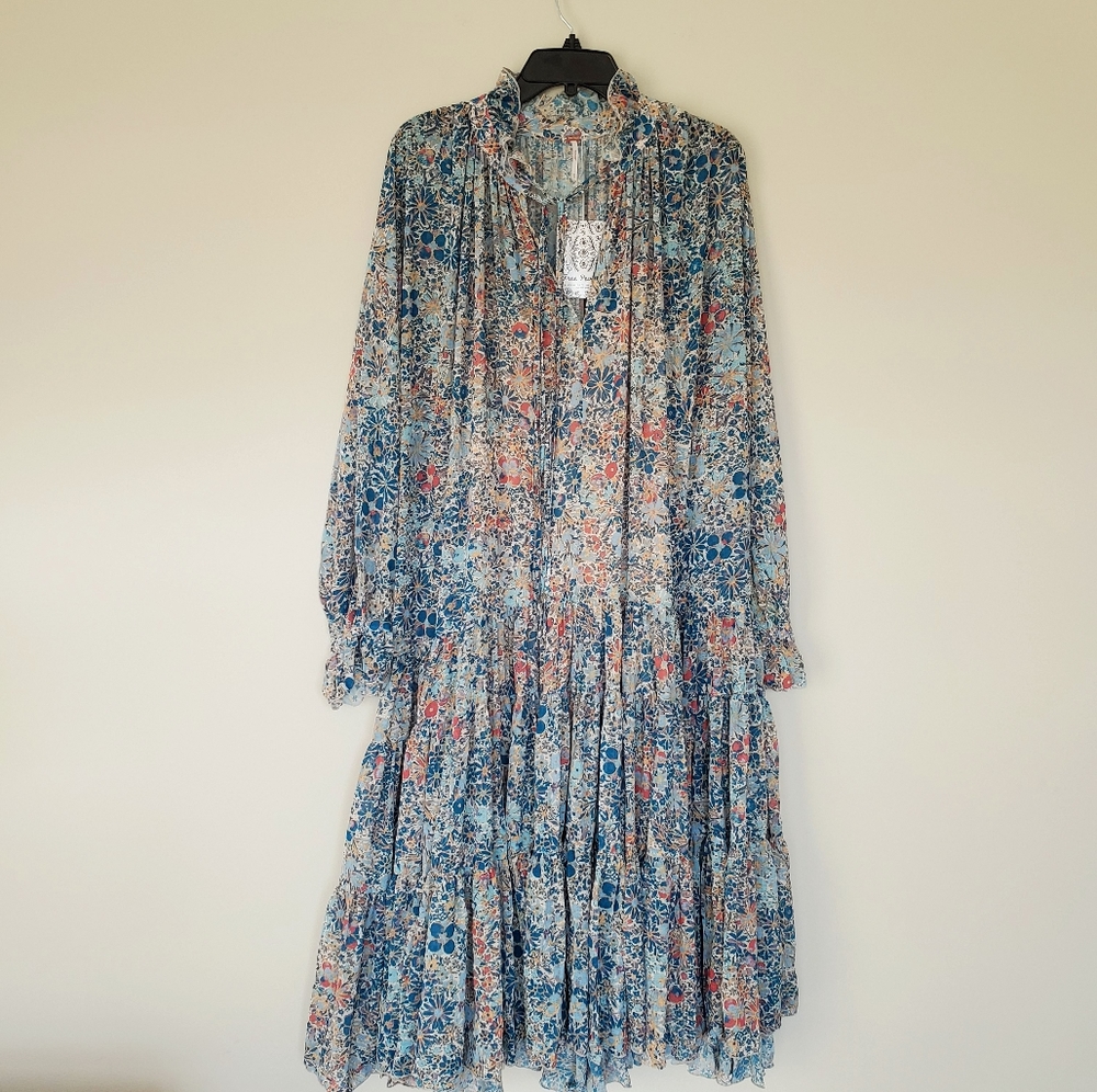 Free People Feeling Groovy Maxi Flowy Dress xs - Picture 3 of 5